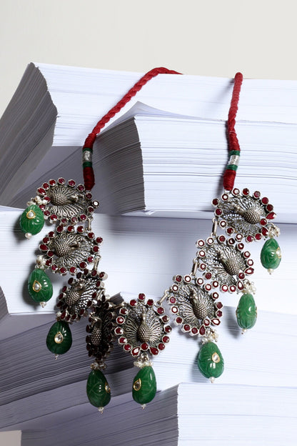 Cutwork Peacock Pattern Choker 