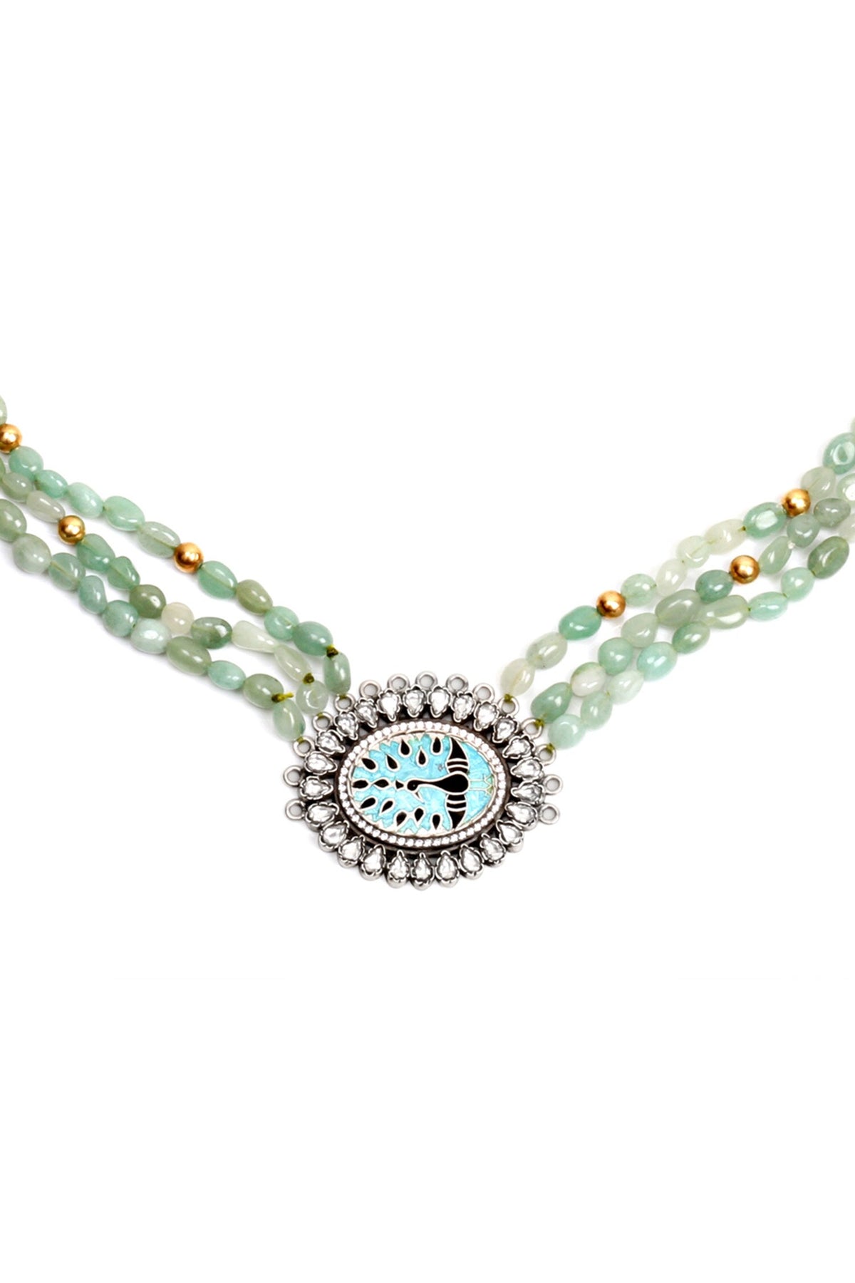 Multi Stranded Brooch Necklace 