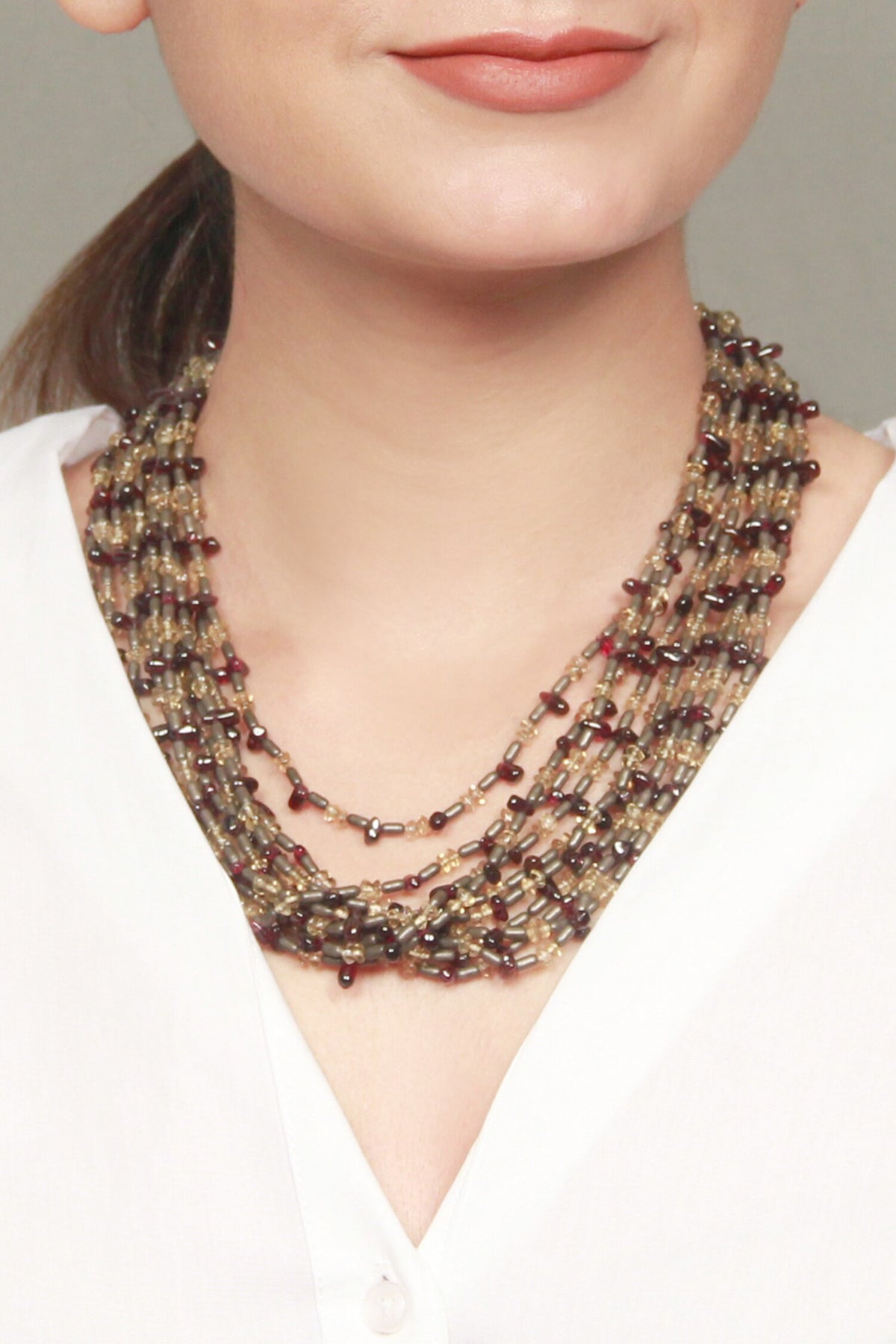 Shanaya Multi Stranded Beads Necklace 