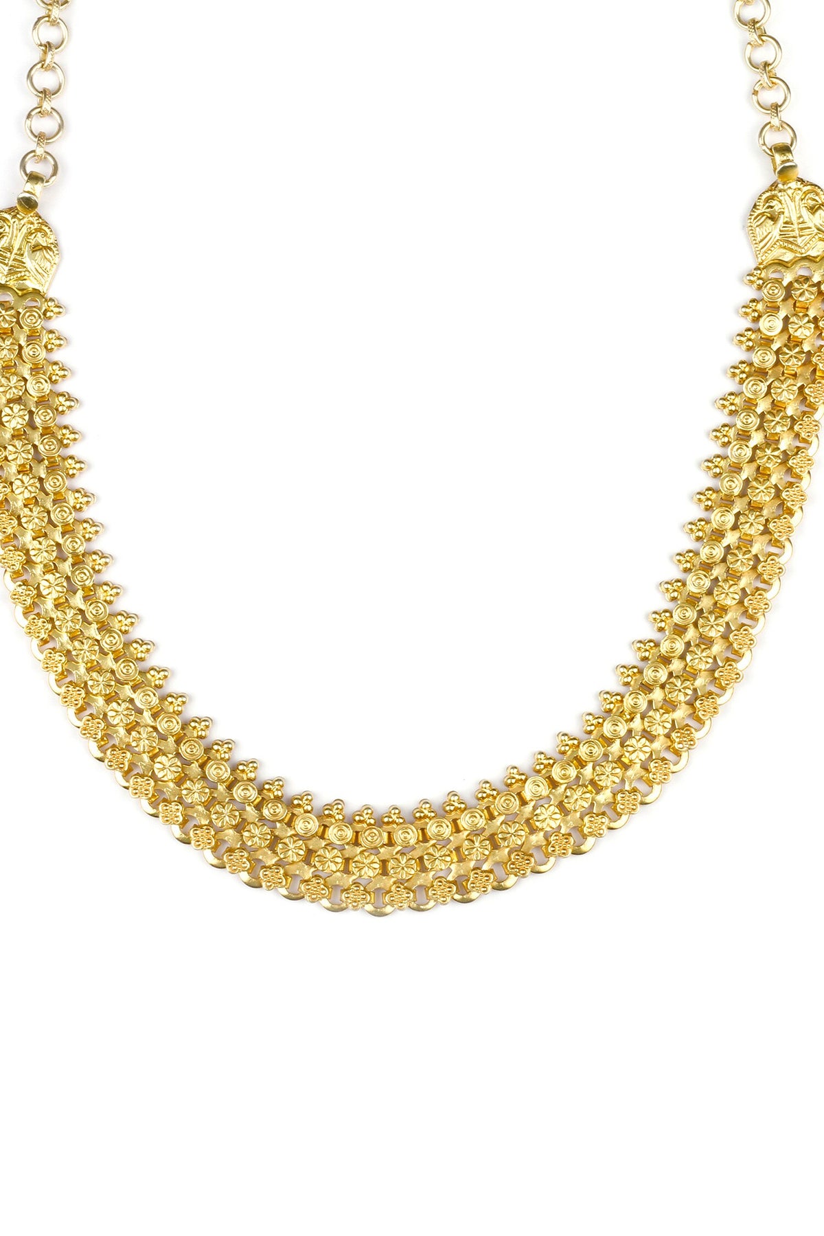 Hina Carved Bloom Motif Necklace 