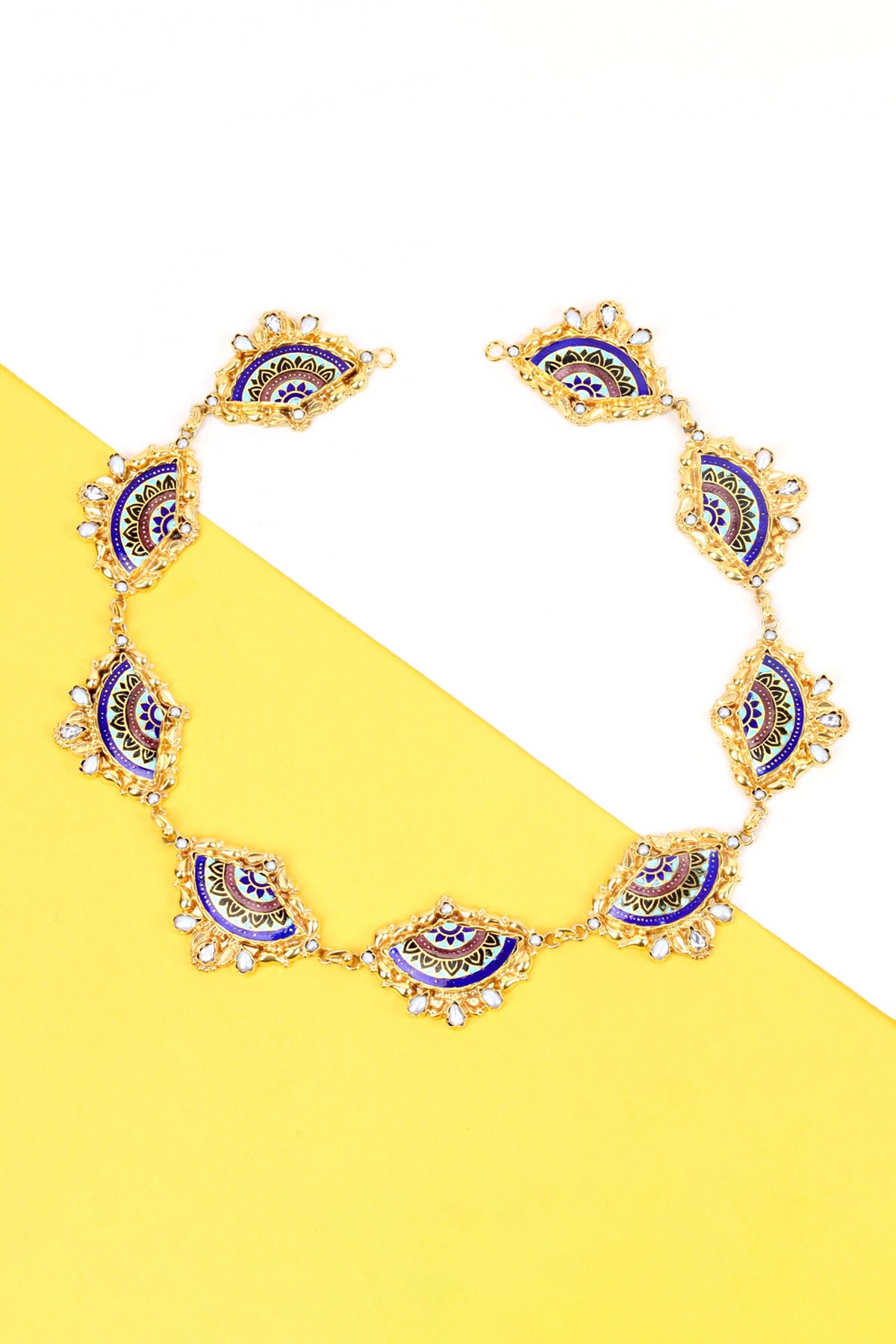 Semi Circle Floral Motif Necklace 