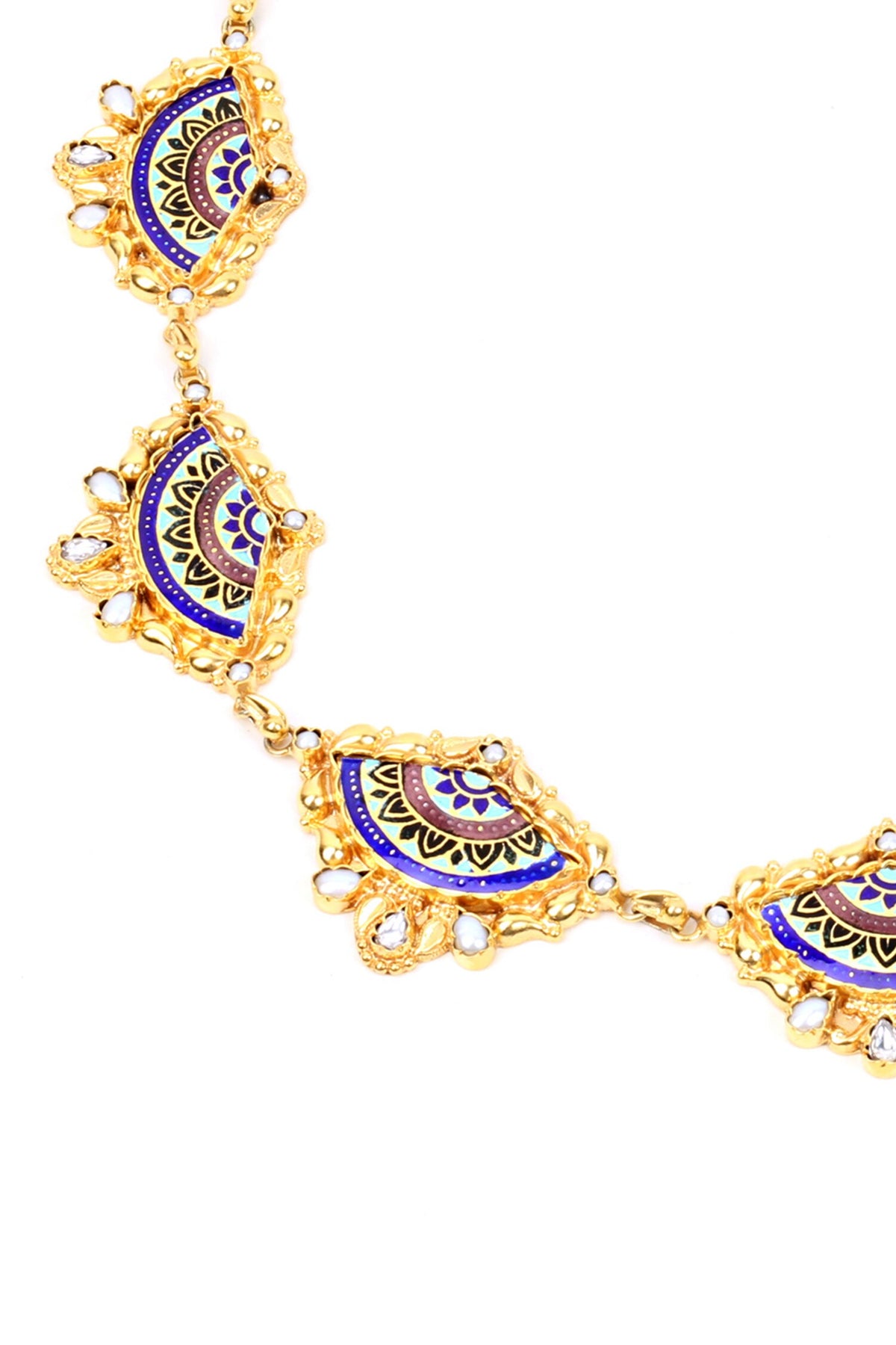Semi Circle Floral Motif Necklace 