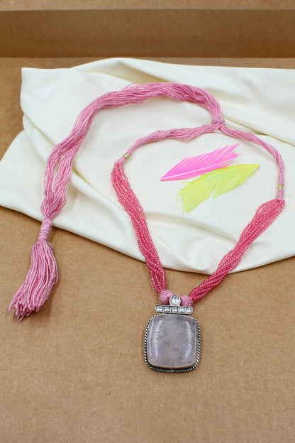 Quartz Stone Encrusted Necklace 