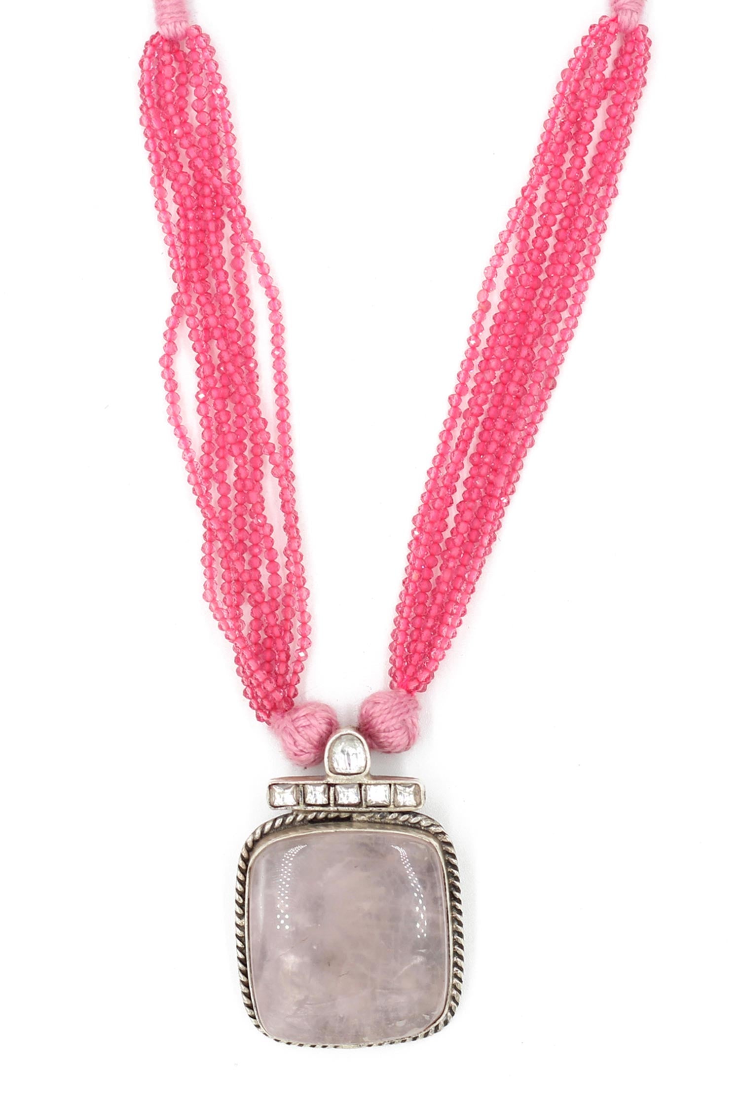 Quartz Stone Encrusted Necklace 