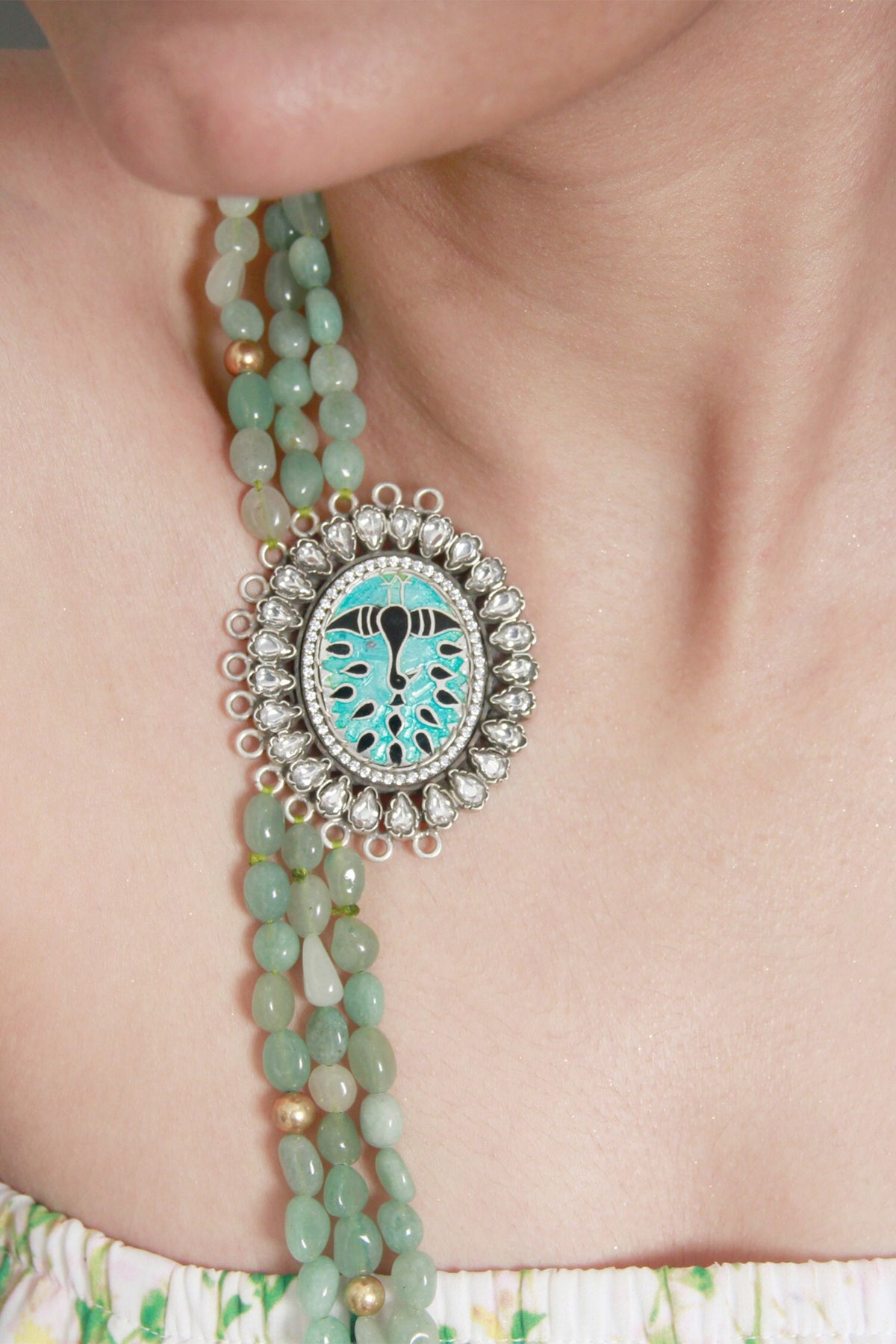 Multi Stranded Brooch Necklace 