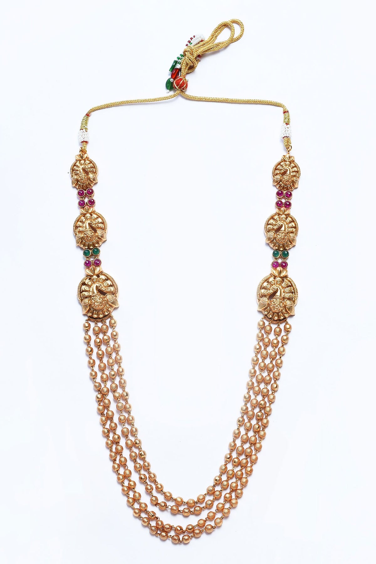 Peacock Carved Motif Necklace Set 