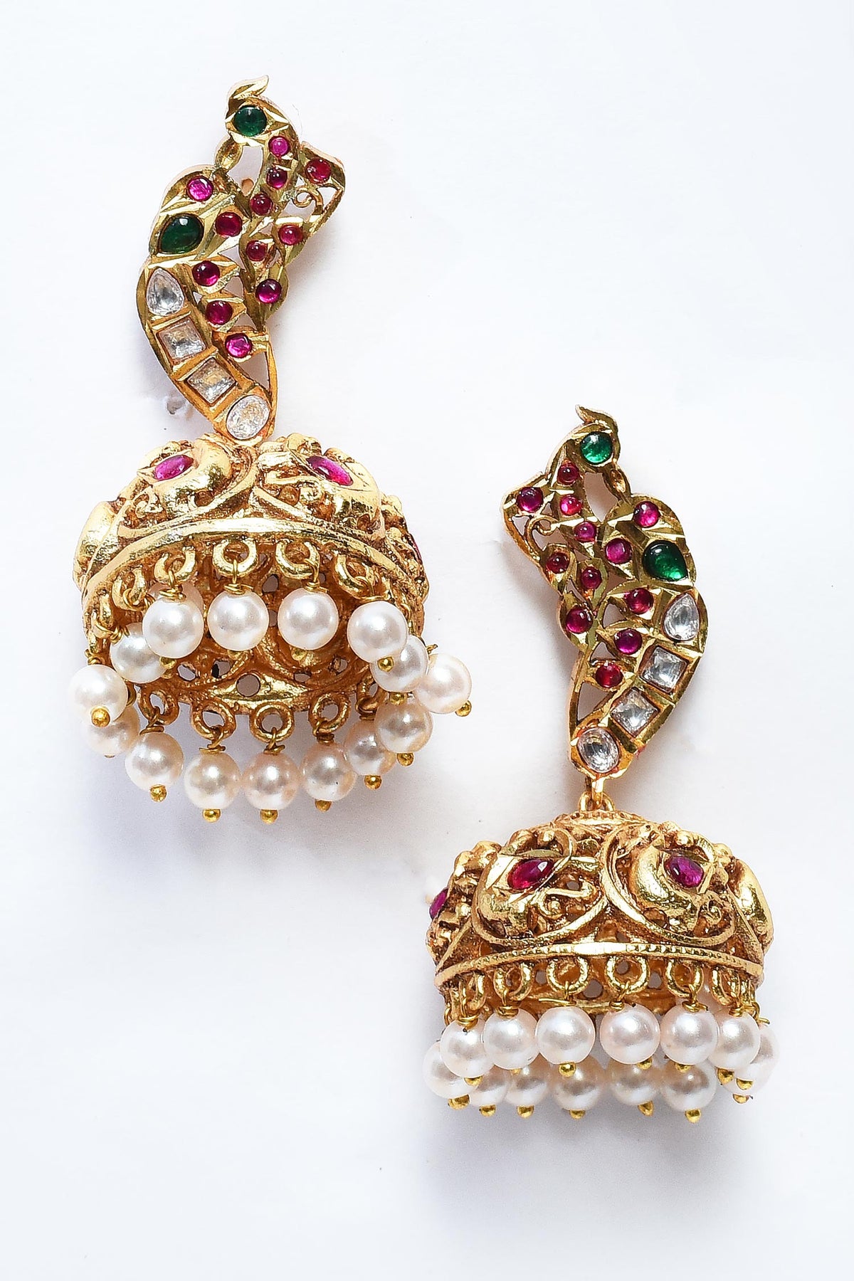Stone Embellished Temple Pendant Set 
