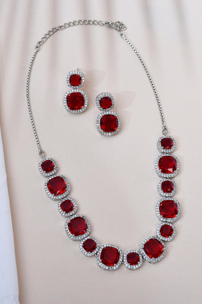 American Diamond Encrusted Necklace Set 