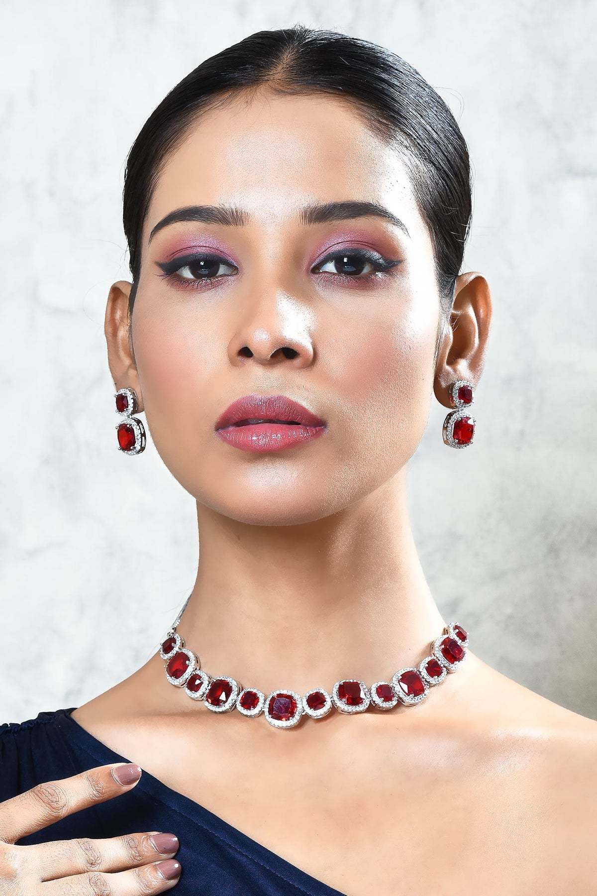 American Diamond Encrusted Necklace Set 