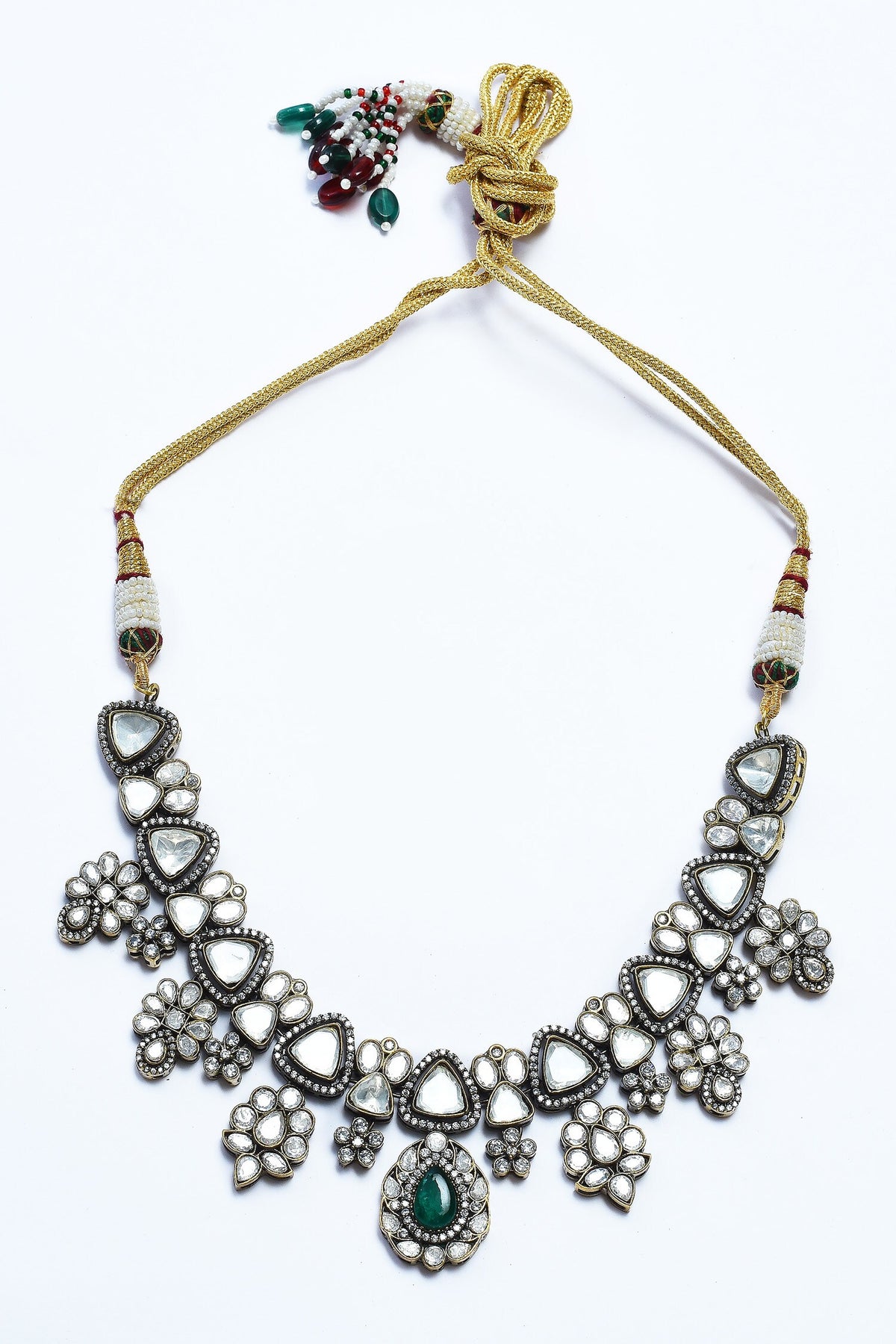 Polki Embellished Pendant Necklace Set 