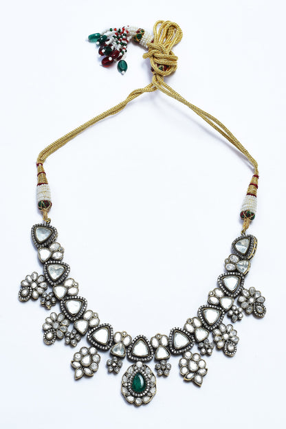 Polki Embellished Pendant Necklace Set 