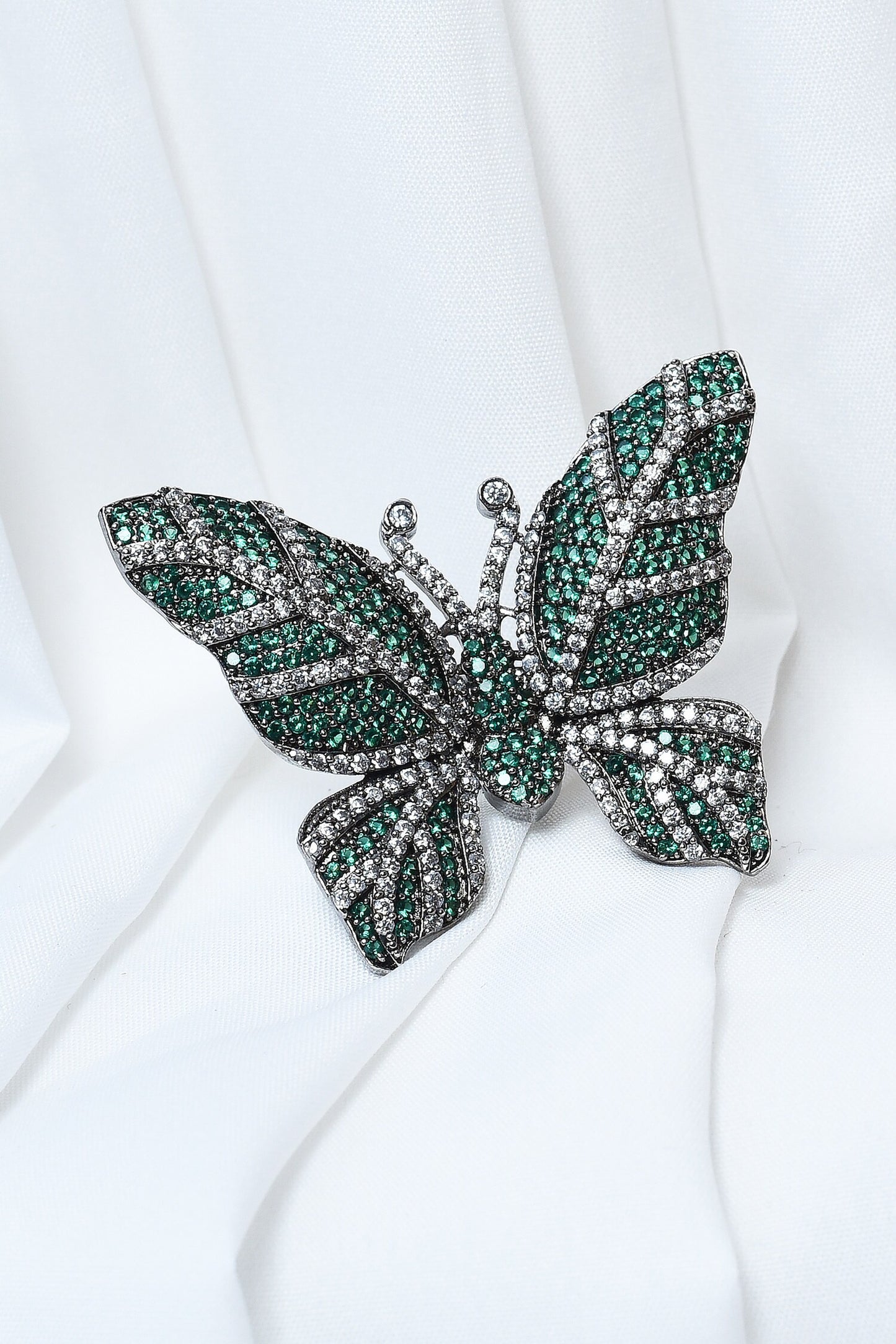 American Diamond Embellished Butterfly Ring 