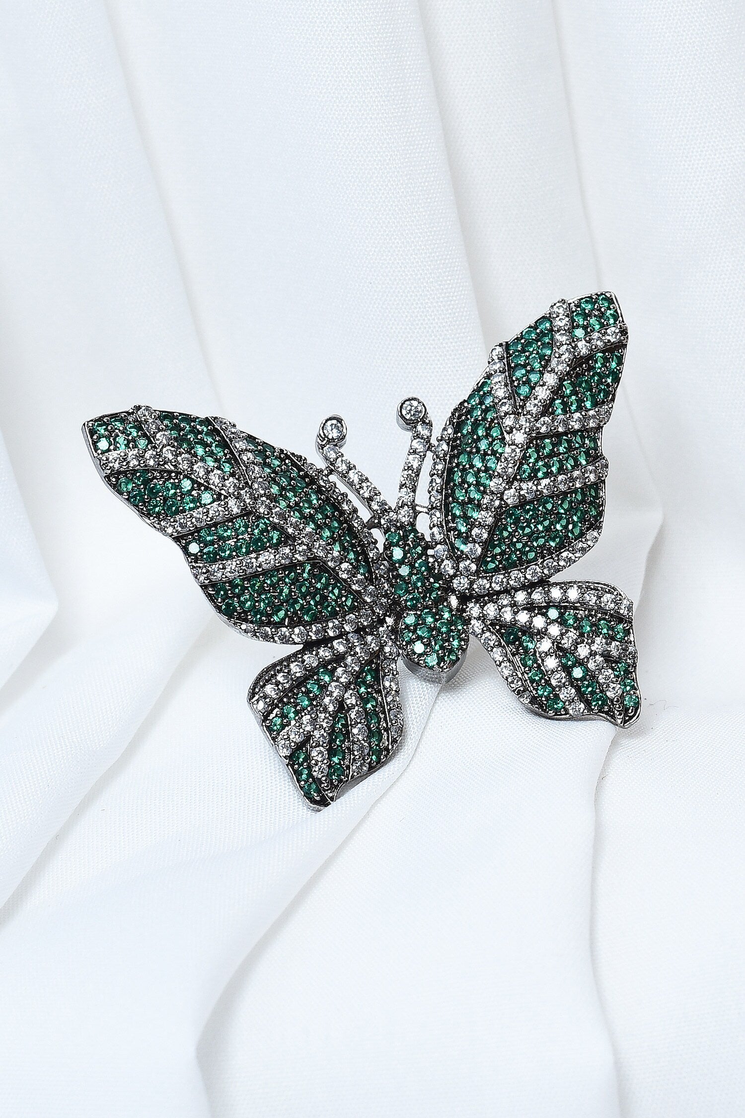 American Diamond Embellished Butterfly Ring 