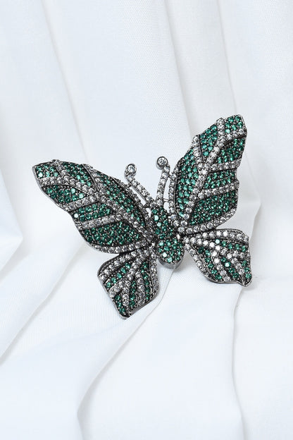 American Diamond Embellished Butterfly Ring 