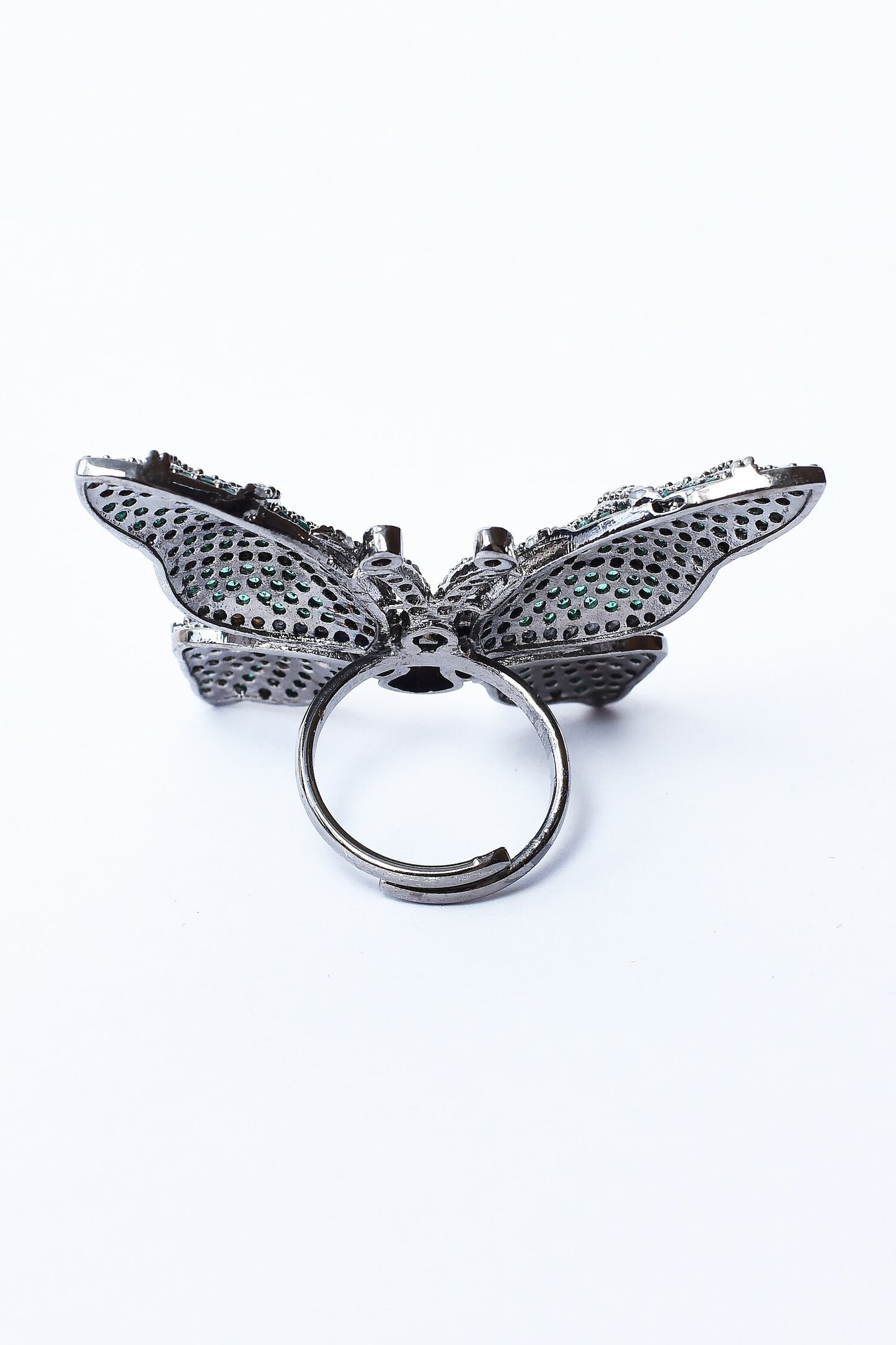 American Diamond Embellished Butterfly Ring 