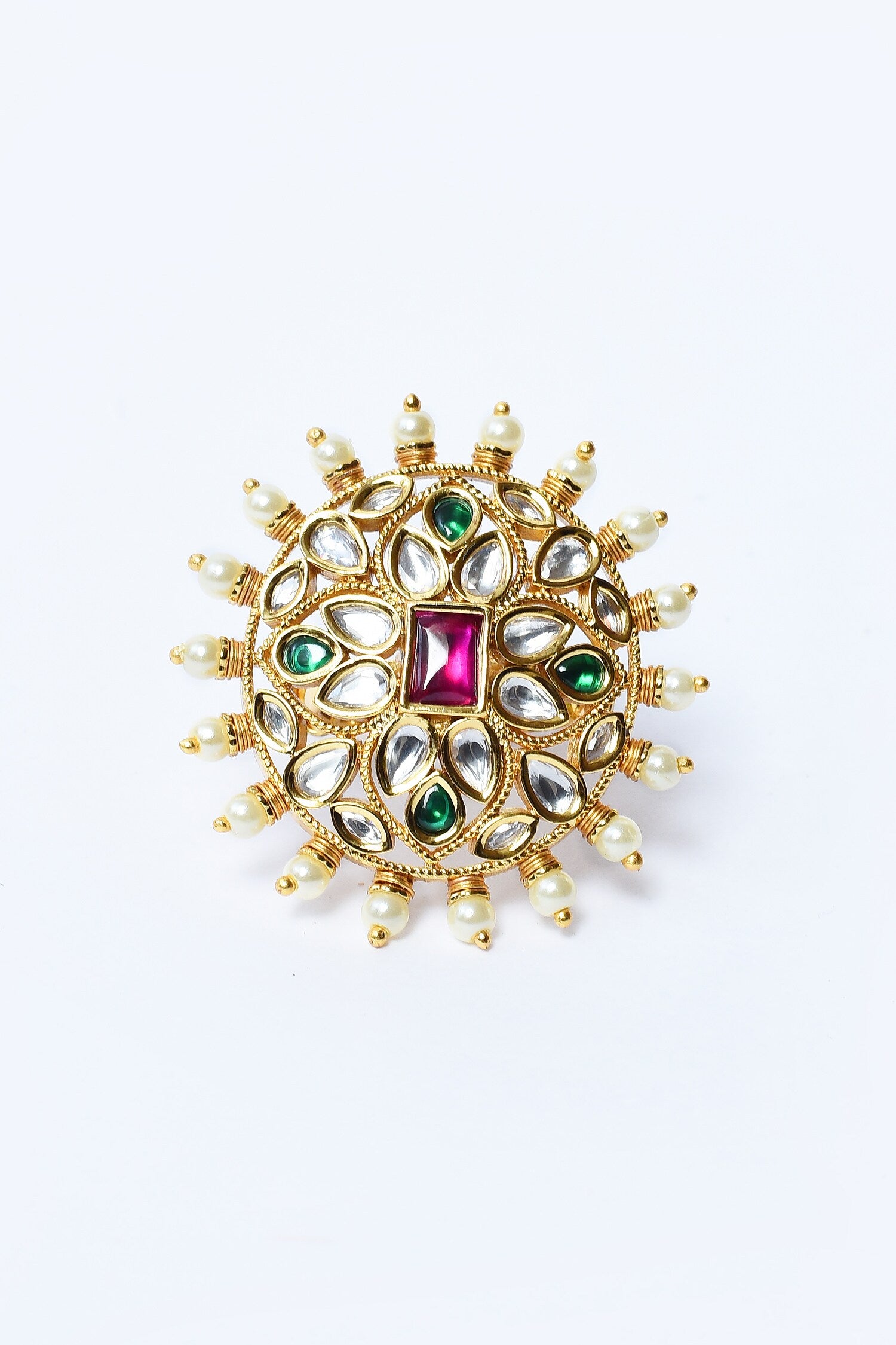 Flora Shape Kundan Ring 