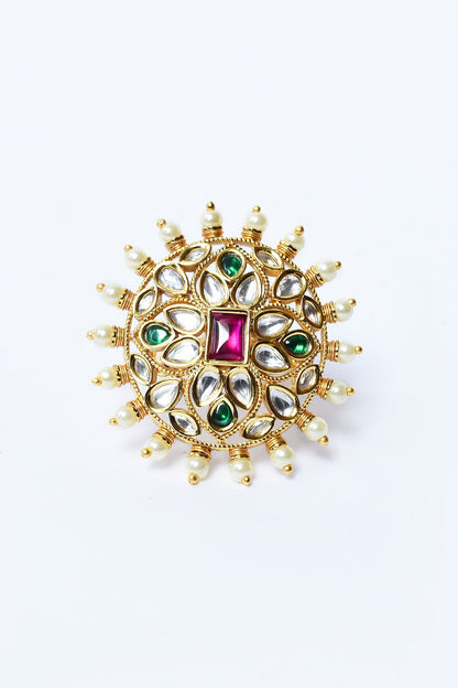 Flora Shape Kundan Ring 