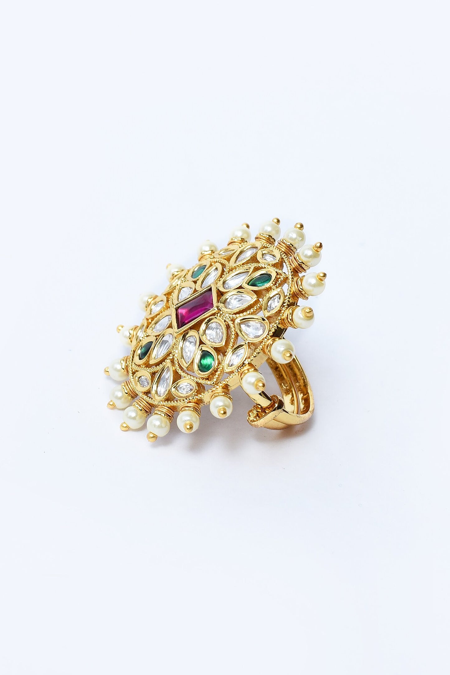 Flora Shape Kundan Ring 