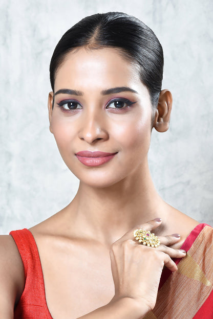 Flora Shape Kundan Ring 