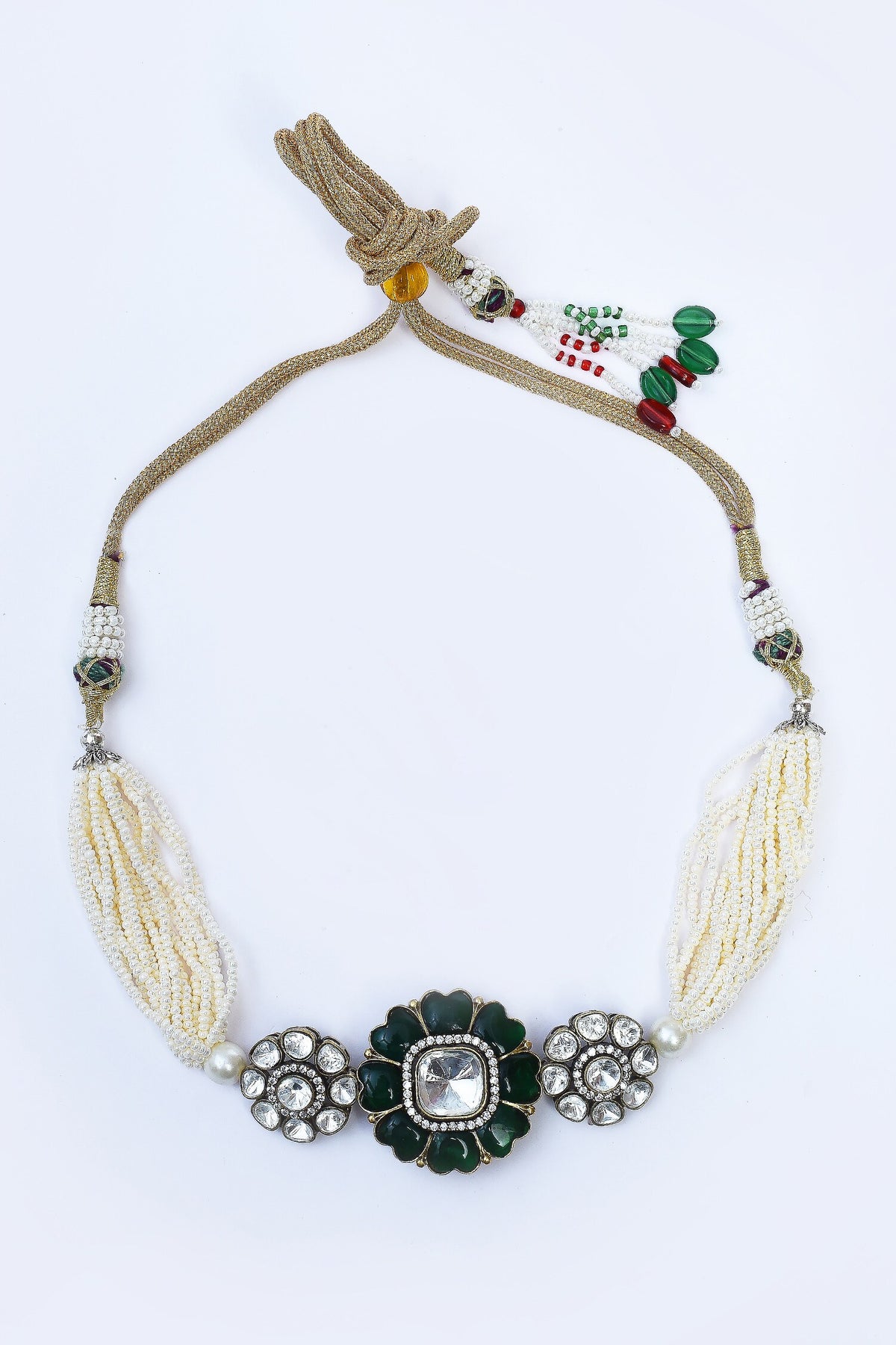Floral Kundan Pearl Choker Set 