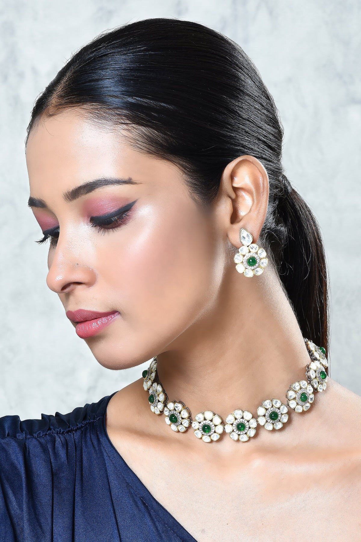Bloom Kundan Embellished Choker Set 