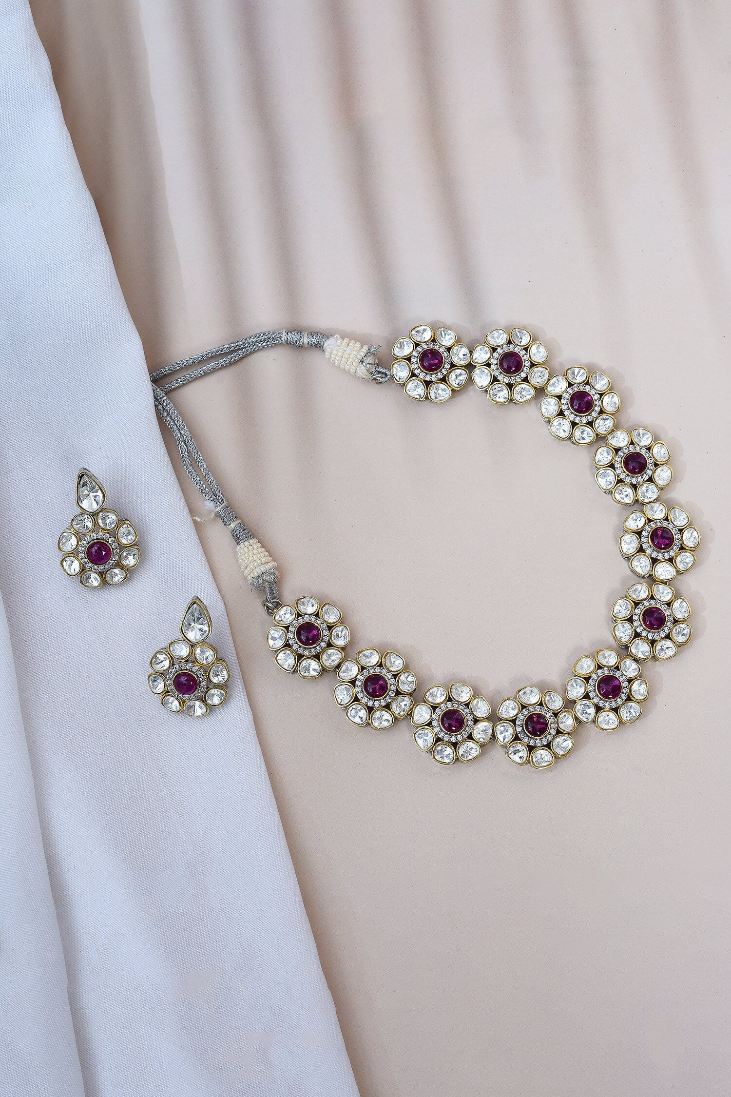 Blossom Kundan Embellished Choker Set 