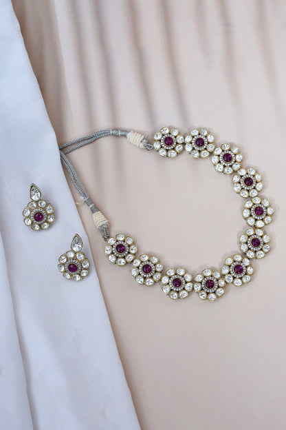 Blossom Kundan Embellished Choker Set 