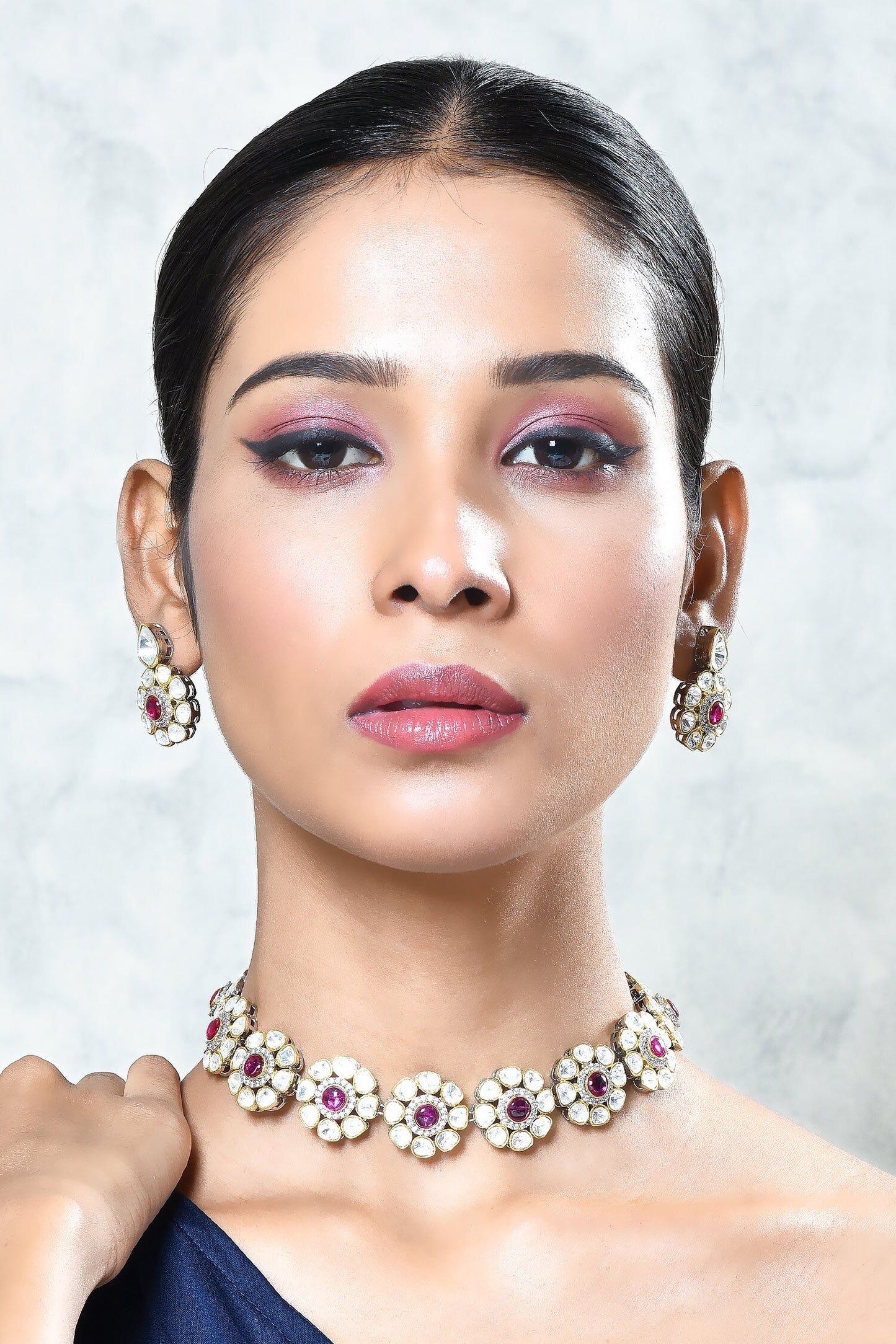 Blossom Kundan Embellished Choker Set 