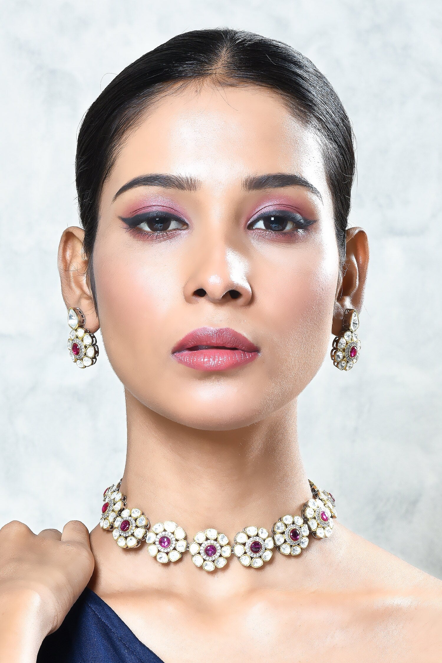 Blossom Kundan Embellished Choker Set 