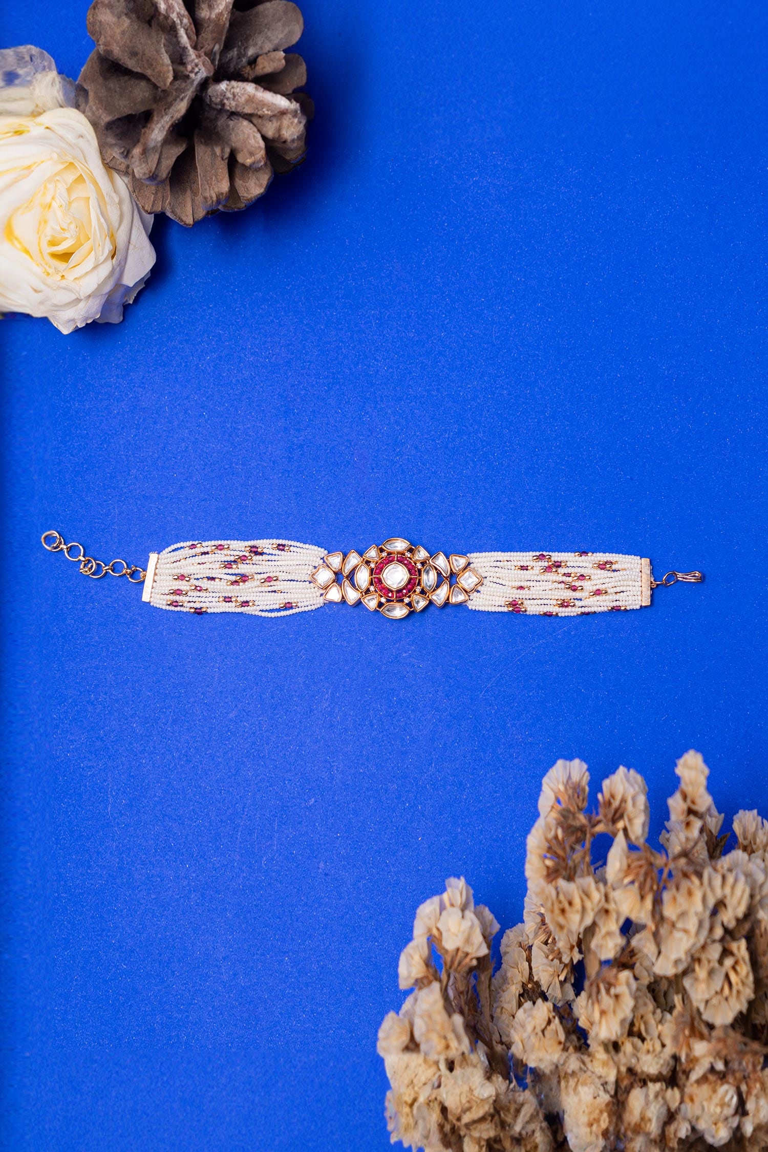 Pearl Layered Embellished Bracelet 