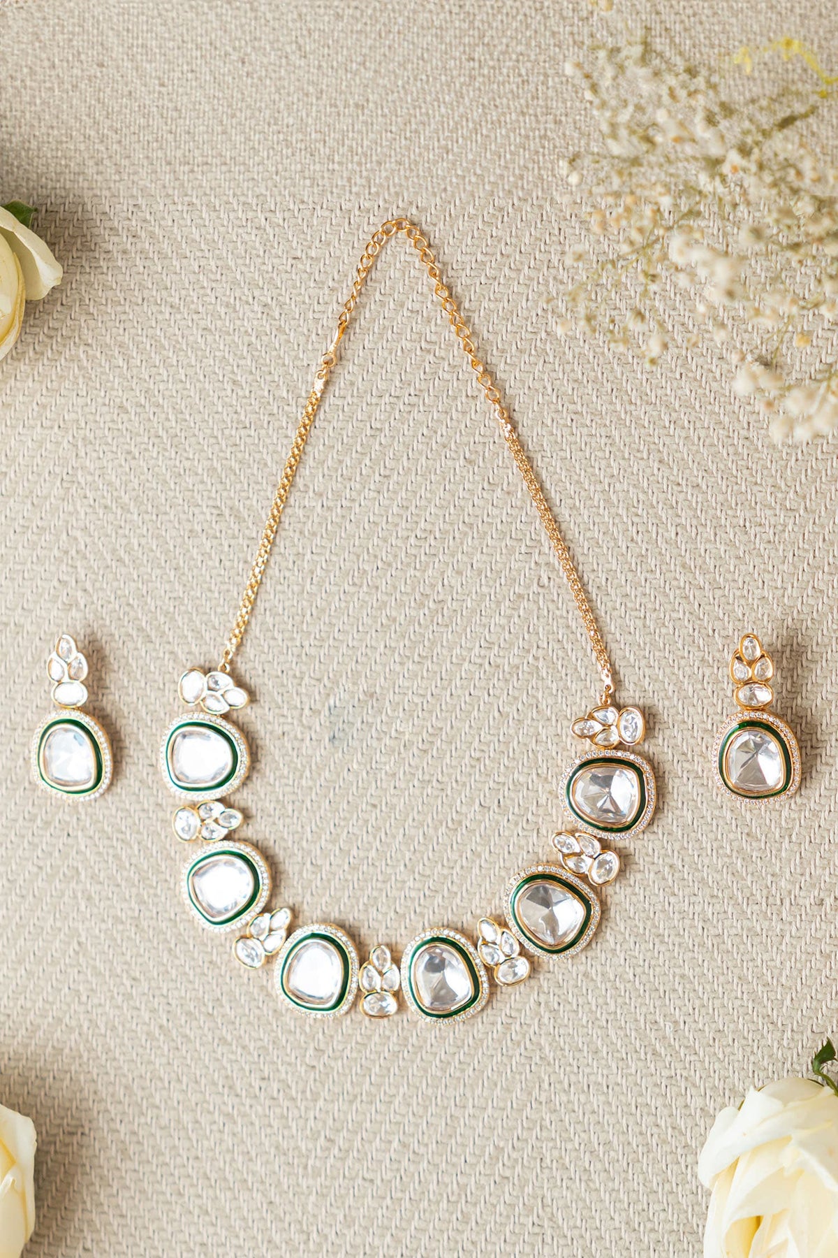 Polki Work Necklace Set 