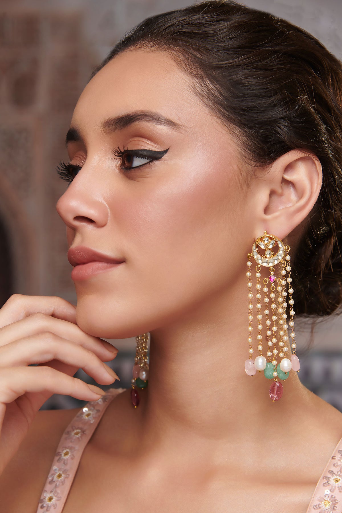 Kundan Tassel Dangler Earrings 