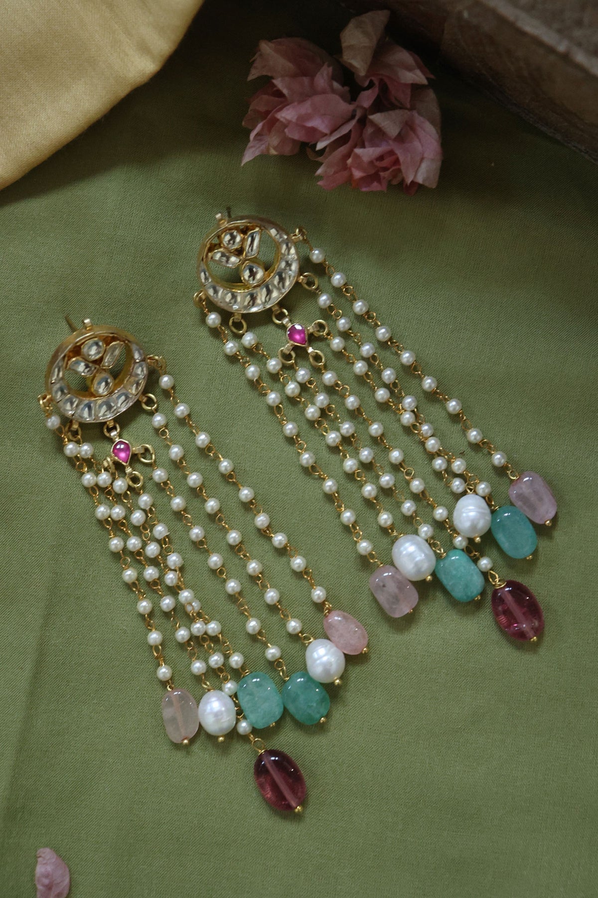 Kundan Tassel Dangler Earrings 