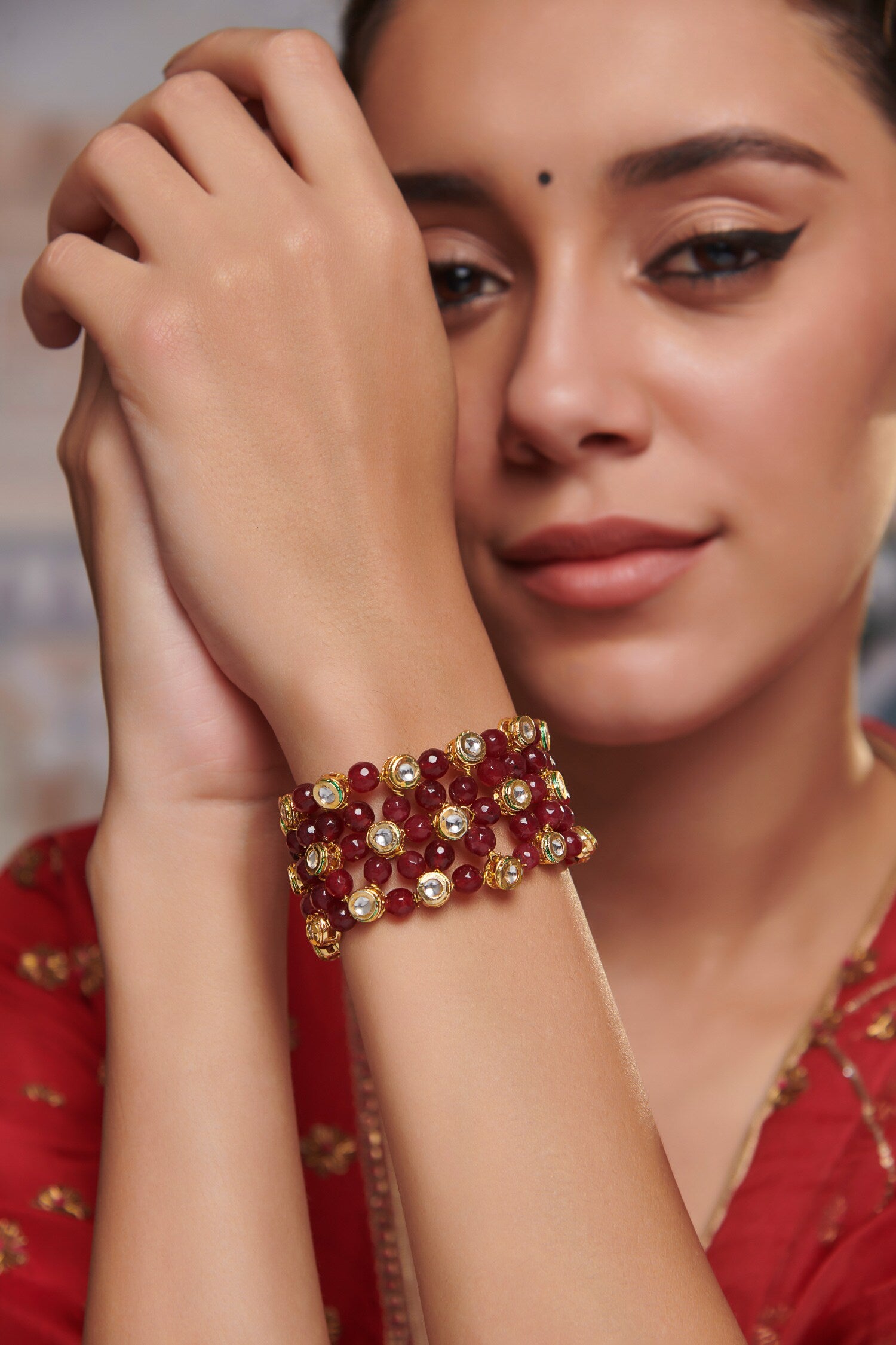 Handcrafted Kundan Bracelet 