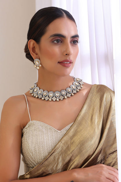 Polki Embellished Choker Necklace Set 