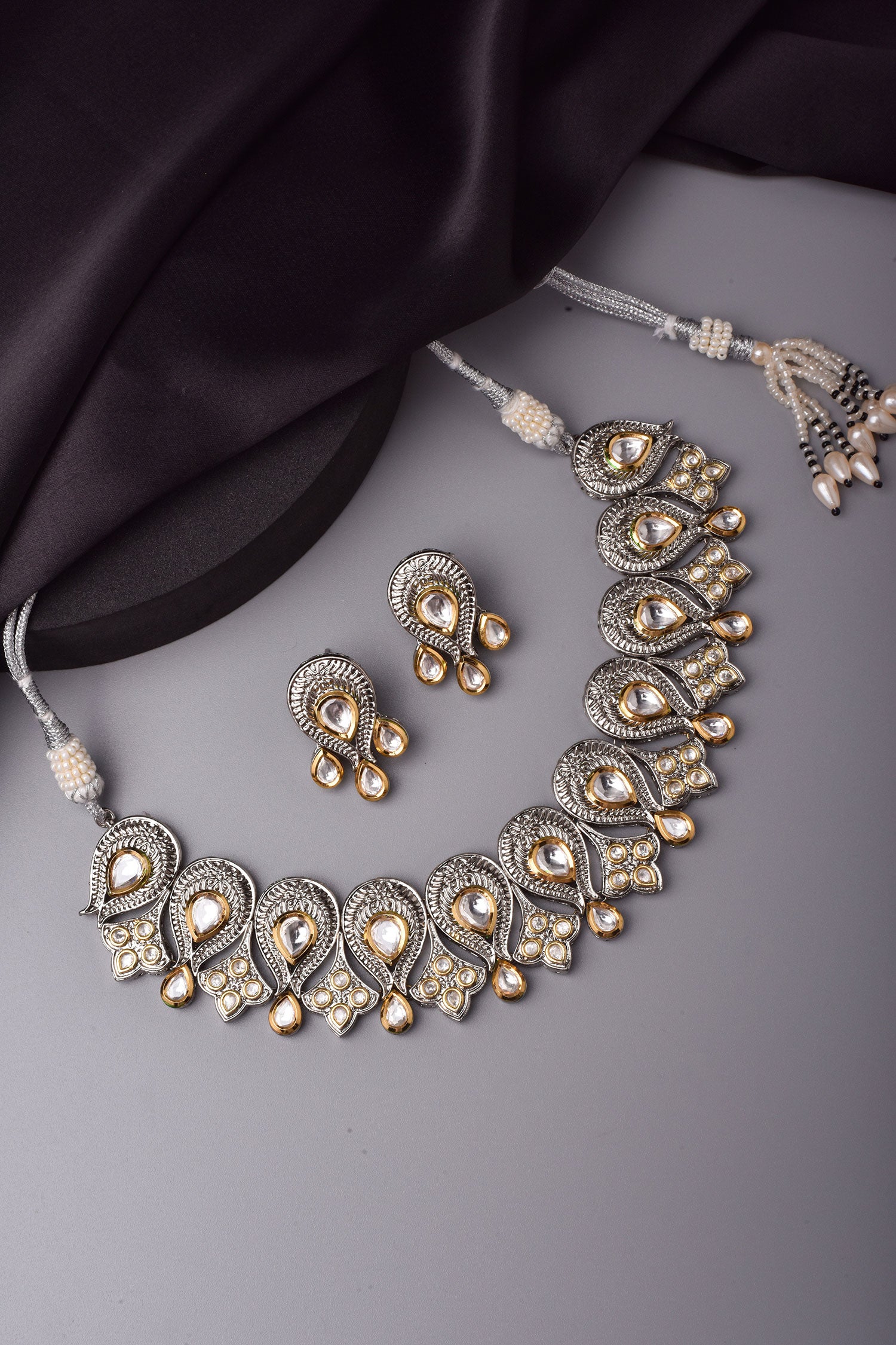 Polki Embellished Choker Necklace Set 
