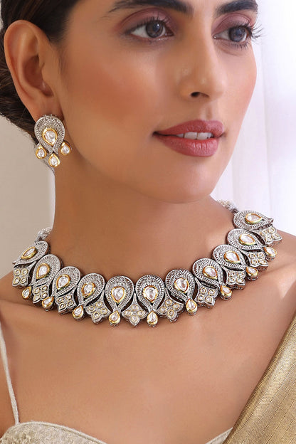 Polki Embellished Choker Necklace Set 