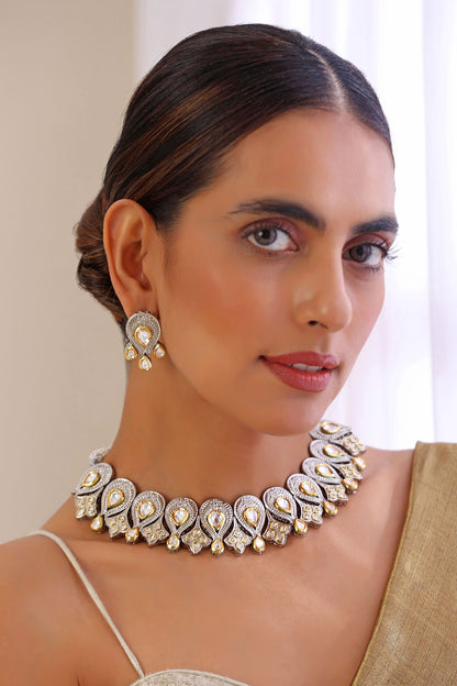 Polki Embellished Choker Necklace Set 