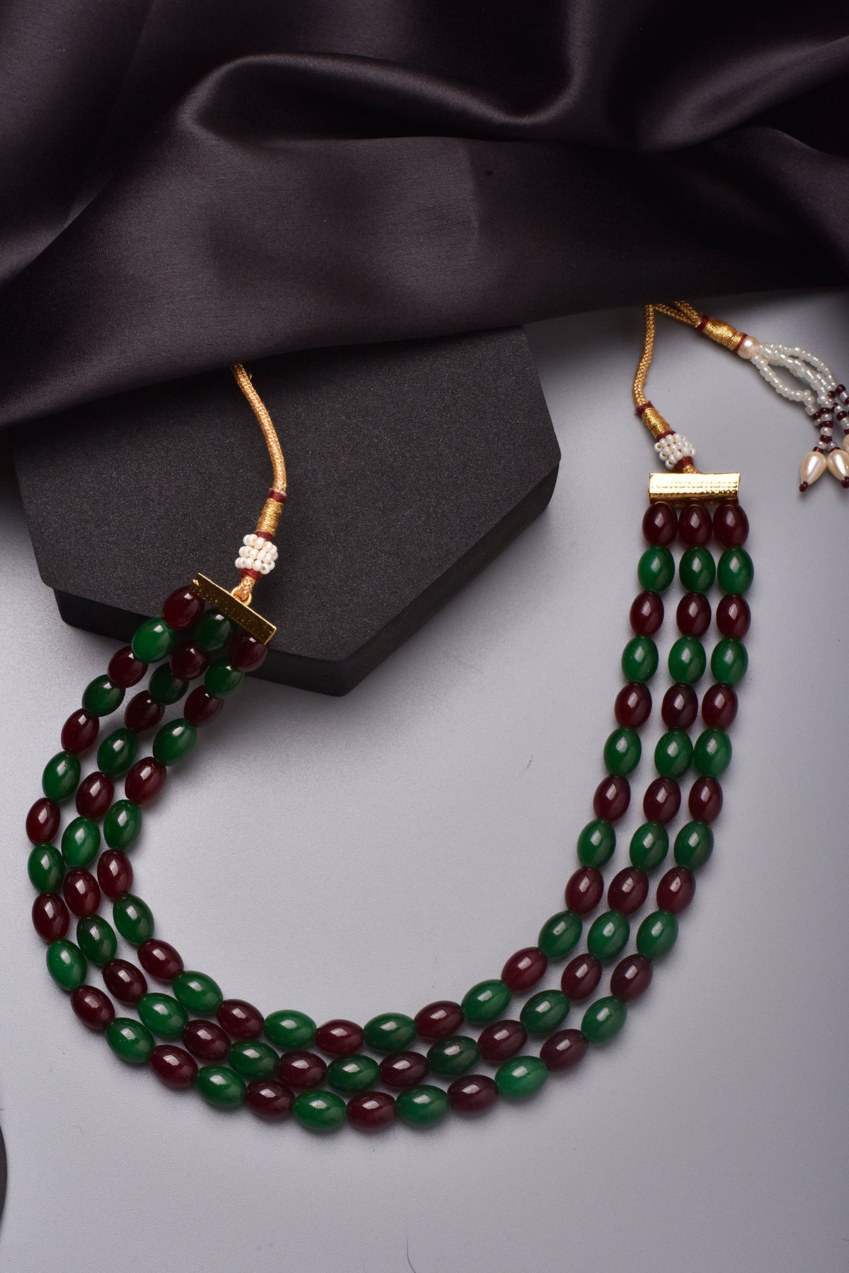 Beads Embellished Layered Necklace Set 