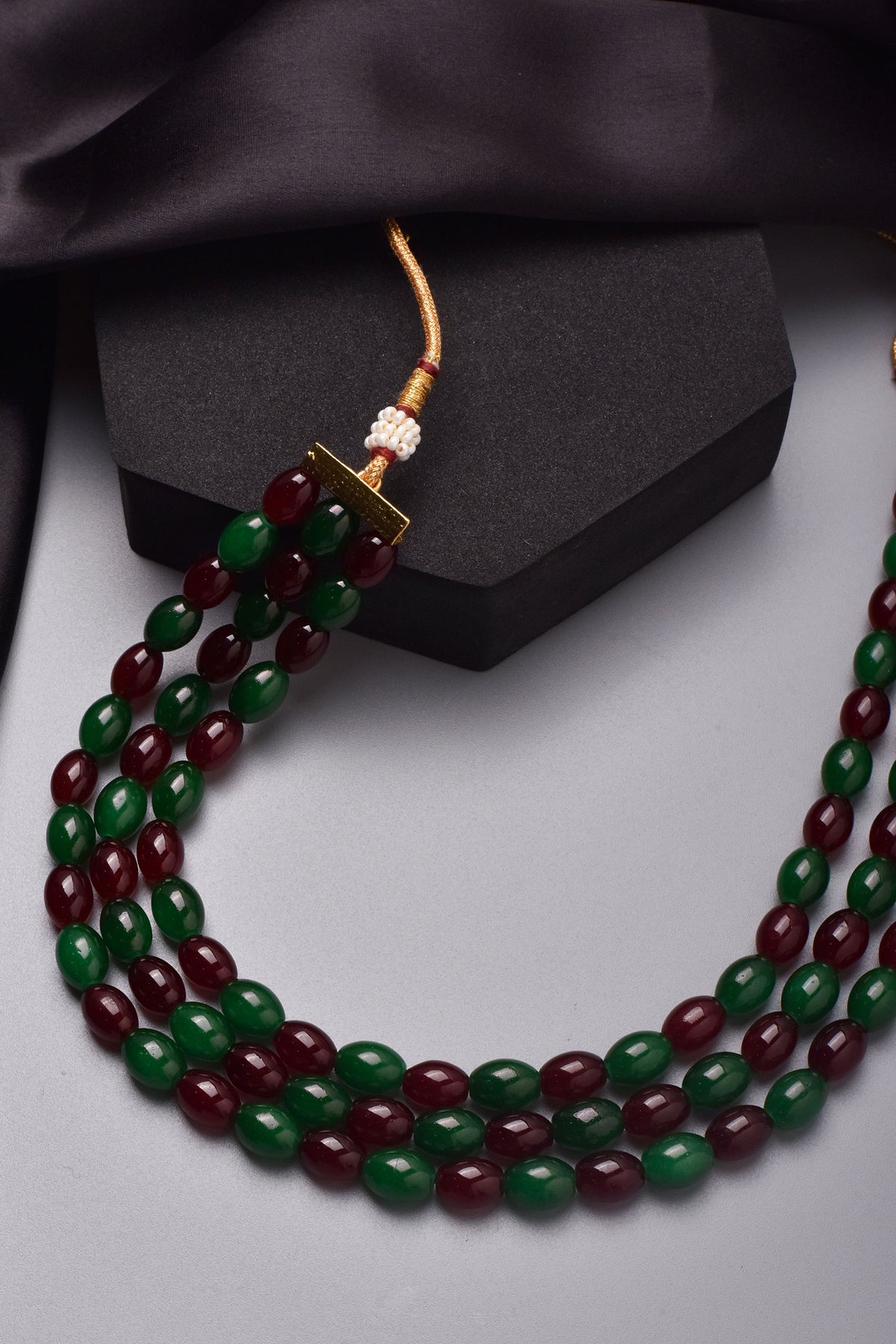 Beads Embellished Layered Necklace Set 