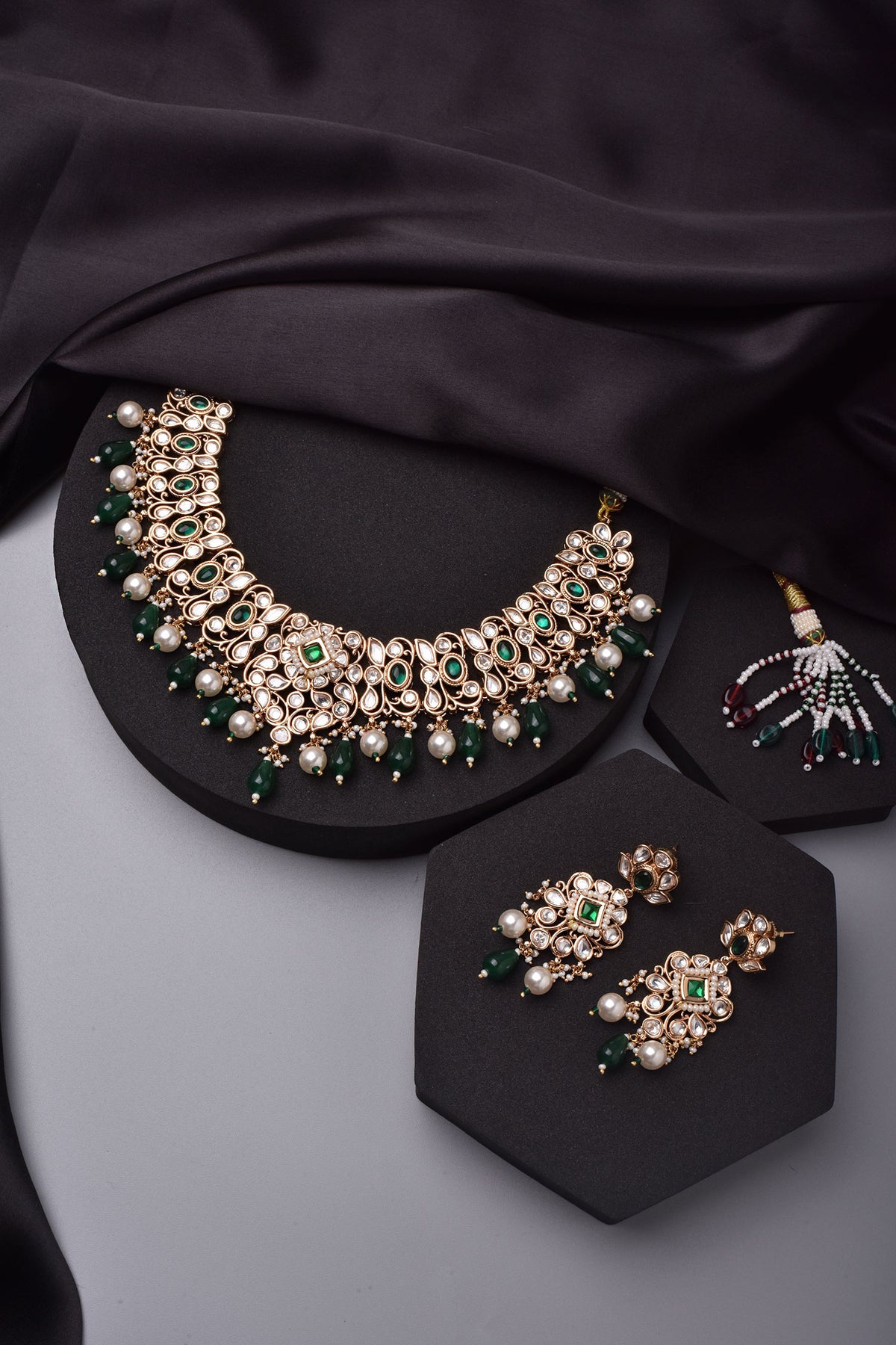 Polki & Stone Embellished Choker Necklace Set 