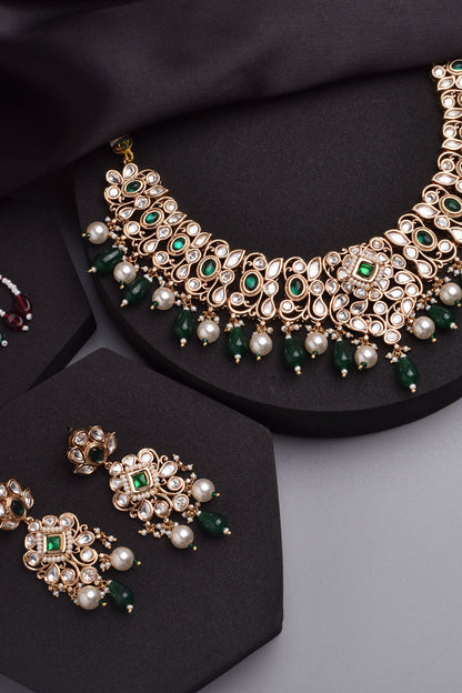 Polki & Stone Embellished Choker Necklace Set 