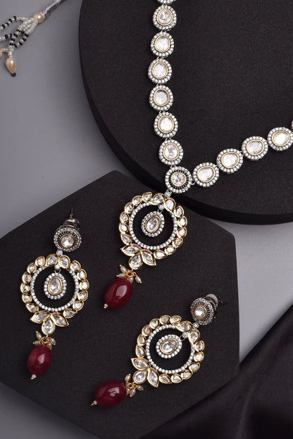 Polki Embellished Pendant Necklace Set 