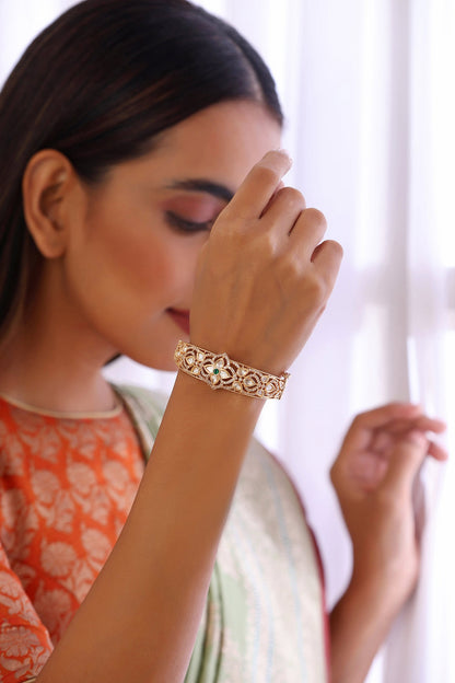 Polki Embellished Cutwork Bracelet 