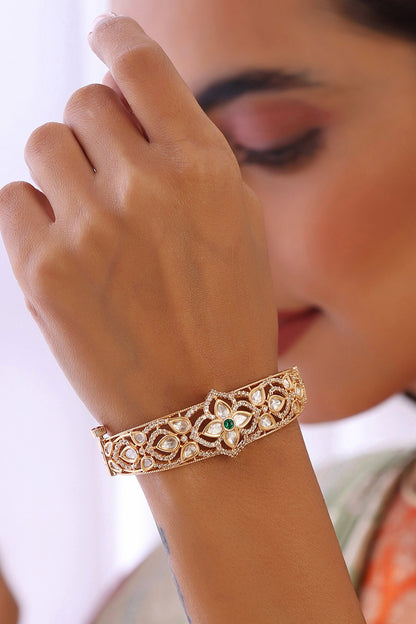 Polki Embellished Cutwork Bracelet 