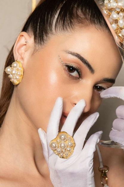 Pearls & Stones Embellished Ring 