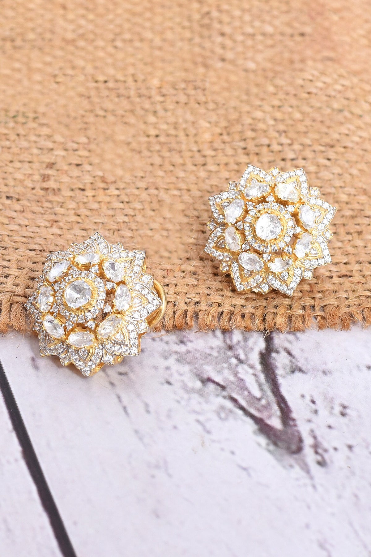 Embellished Floral Stud Earrings 