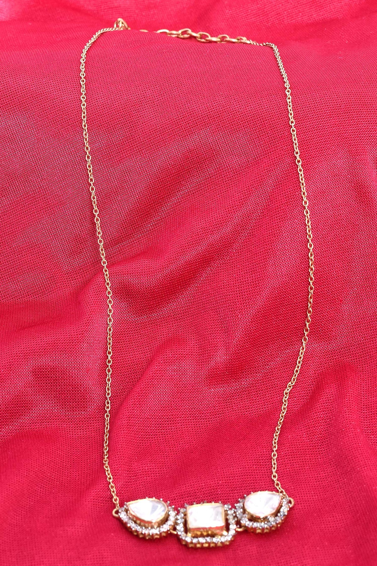 Moissanite Polki Pendant Necklace 
