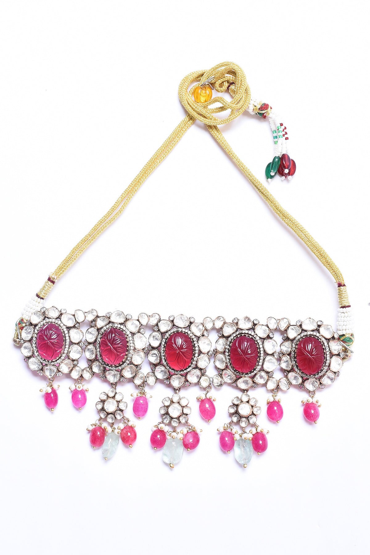 Ruby Embellished Choker Set 