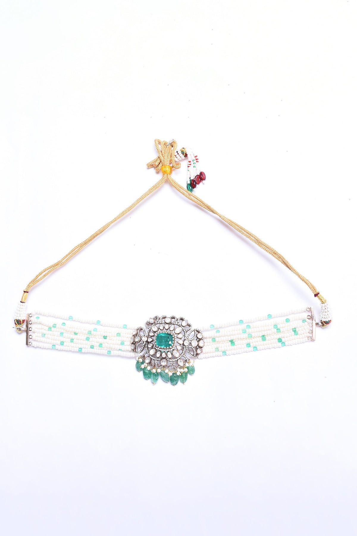 Emerald Embellished Choker Set 